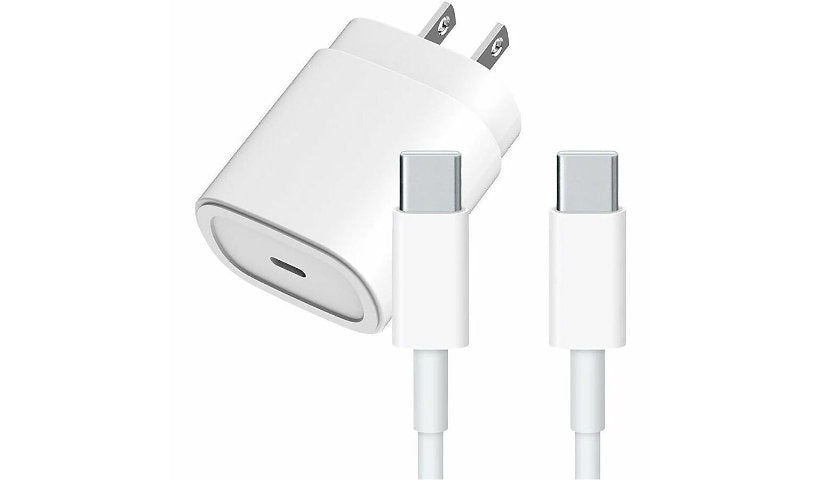 4XEM USB-C Charging Kit: 25W PD Wall Charger + 3 ft USB-C Cable, White