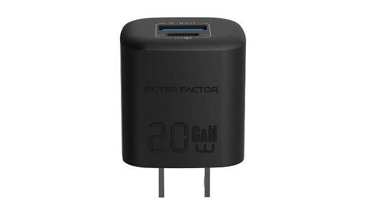 OuterFactor InCharge 20W USB-C and USB-A GaN Charger 41-0110003 Limited Lifetime