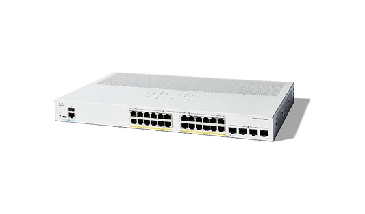 Cisco Catalyst 1300 C1300-24P-4G 24-Port Gigabit PoE+ Switch, 4 SFP, 195W