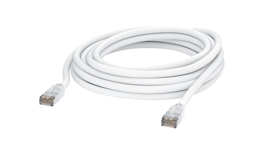 Ubiquiti UniFi 8m (26.2ft) CAT5e Outdoor Shielded Patch Cable, RJ45 Male to Male, Weatherproof, White, UACC-CABLE-PATCH-OUTDOOR-8M-W