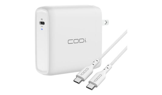 CODi A01118 100W USB-C Wall Charger with 6.5 ft EPR Braided Cable
