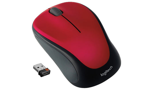 Logitech M317 Wireless Mouse 2.4GHz Nano Receiver Red 910-002893 3 Year