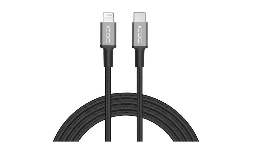 CODi Braided Nylon USB-C to Lightning Cable, MFi Certified, Fast Charge, 6 ft