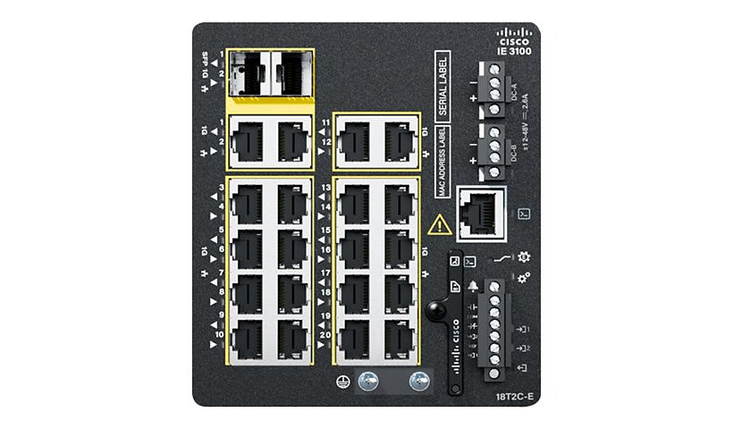 Cisco Catalyst IE3100 IE-3100-18T2C-E Rugged 18-Port Gigabit Switch