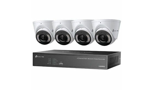 VIGI NK4P-T4425-2T 4MP Full Color Turret Camera 4 Channel PoE+ NVR Kit 2TB