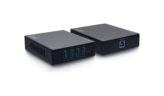 C2G Superbooster 4-Port USB 3.2 Gen 1 over Cat6a Extender Kit, 328 ft