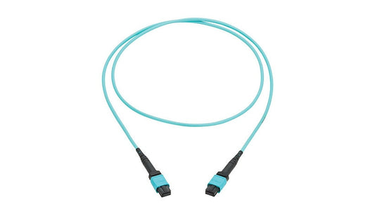 Tripp Lite (Eaton) N845B-02M-12TAA 2m (6.6ft) 12 Fiber MPO PC Female to Female OM4 Multimode Fiber Cable, Type-B, 100G, 50/125, OFNP, TAA, Aqua