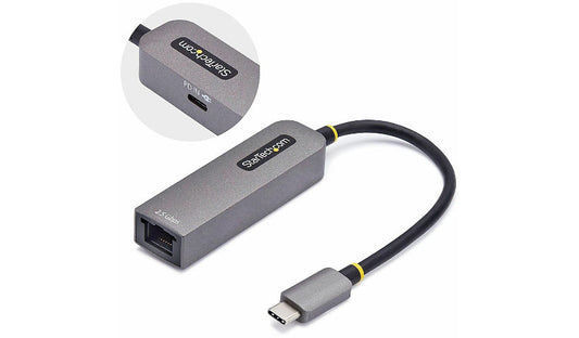 StarTech 2GPD3-USB-C-ETHERNET USB-C 2.5GbE Adapter, 100W PD Pass-Through