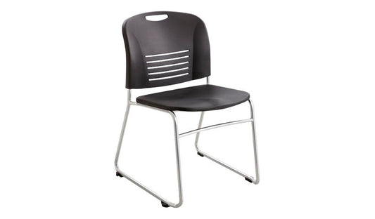 Safco Vy Sled-Base Stack Chair, Black, 2-Pack, 4292BL