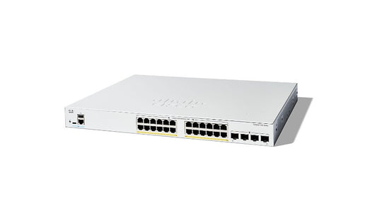 Cisco Catalyst 1200 C1200-24FP-4G 24-Port Gigabit PoE+ Smart Switch, 375W