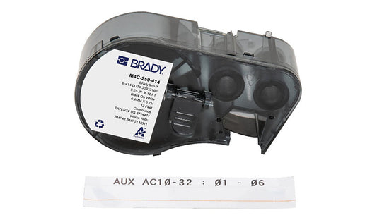 Brady BradyGrip Print-On Hook Label Tape, 6.35mm x 3.66m, M4C-250-414