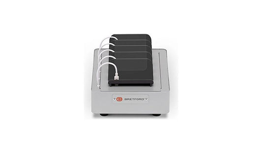 Bretford PureCharge Pro Tray, 5-Port USB-C, 30W, Platinum, PCPDT5C-PM