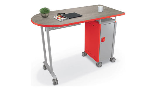 MooreCo Compass Teacher Small U-Shaped Workstation, Graphite Nebula