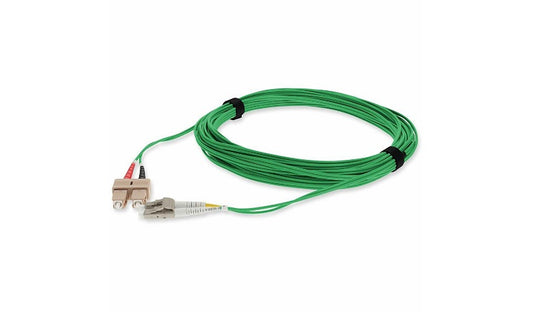 Proline 3m (9.8ft) SC to LC OM4 Multimode (MMF) Duplex Fiber Patch Cable, 50/125 µm, Riser-Rated OFNR, Green, TAA Compliant, PRO-SC-LC-3M5OM4-GN-TAA