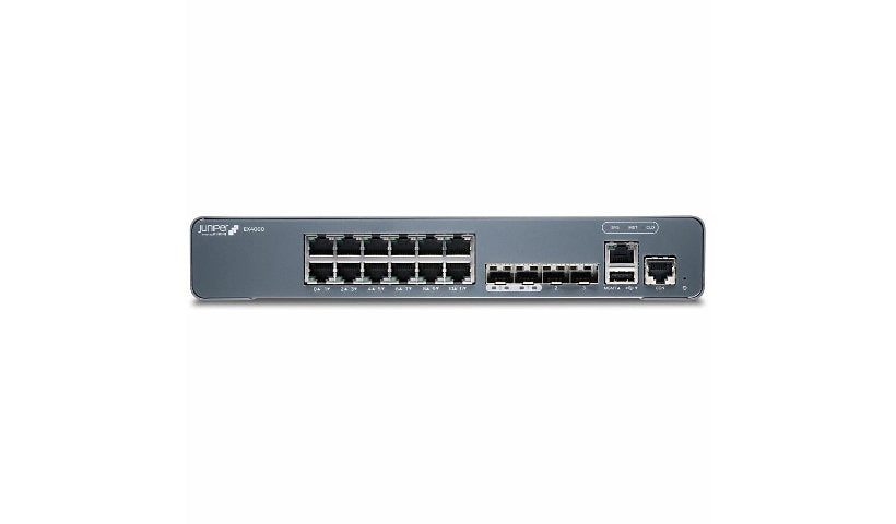 Juniper EX4000-12T 12-Port Gigabit Switch, 4x 10G SFP+, Fanless, Compact