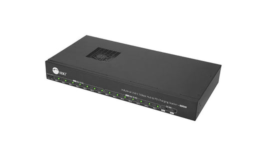 SIIG 16-Port Industrial USB-C PD Charging Hub, 600W, Rack-Mount, ID-US0B11-S3