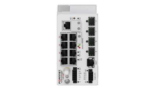 Fortinet FortiSwitch Rugged FSR-112F-POE 8-Port Gigabit PoE Switch, 4 SFP