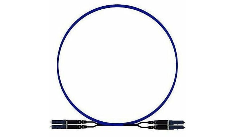 Panduit Opti-Core 1m (3.28ft) LC Duplex Single Mode Zipcord Fiber Patch Cord, Plenum-Rated OFNP, Dark Blue, F92EPLFLFSFM001