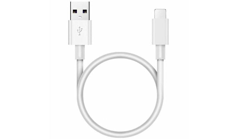 4XEM USB-A to Lightning Cable, MFi Certified, Charge & Sync, White, 1 ft