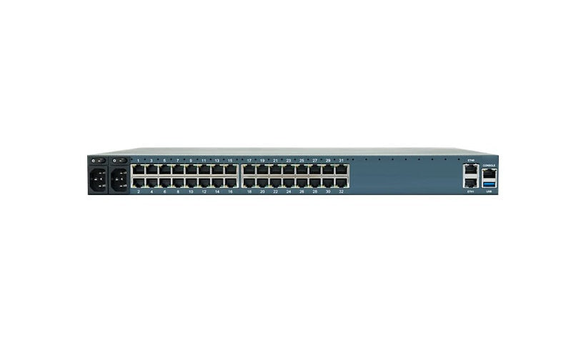 ZPE Nodegrid NSC-T32S-STND-DAC-B 32 Port Serial Console, Dual PSU, Back to Front