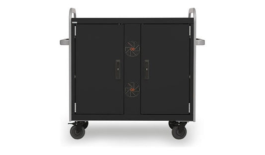 Bretford Link MDMLAP32USB Pre-Wired USB-C Network Cart, 32 Notebooks, Black