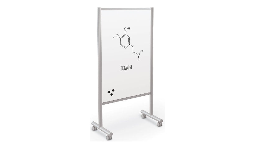MooreCo Inklud Mobile Double-Sided Magnetic Whiteboard, 72x30in, 59080