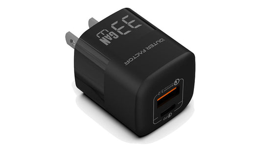 OuterFactor InCharge 33W GaN Charger USB-C and USB-A 41-0110004 1 Year