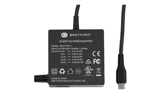 Bretford Q65-TYPE-C 65W USB-C Power Adapter PWRADPTCT-USBC