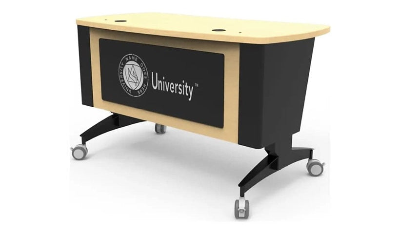 Spectrum Pivot Premier Electric Sit/Stand Workstation, 60x24in, Fusion Maple