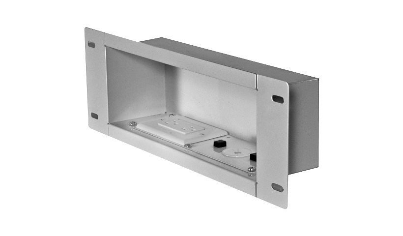 Peerless-AV IBA3AC-W Recessed In-Wall Cable Box with Power Module White 5 Year