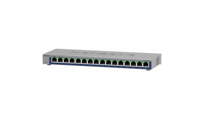 NETGEAR GS116-300NAS 16-Port Gigabit Unmanaged Switch, Desktop or Wall