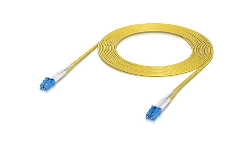 Ubiquiti UniFi 3m (10ft) LC/UPC to LC/UPC OS2 Single Mode Duplex Fiber Patch Cable, LSZH, Yellow, UACC-OFC-S2-LULU-3M