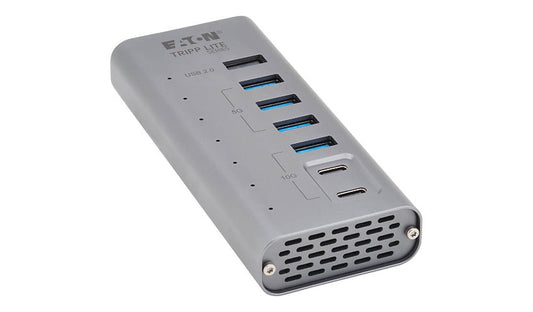 Eaton Tripp Lite 7-Port Powered USB Hub, 5x USB-A + 2x USB-C, 5/10Gbps, Gray