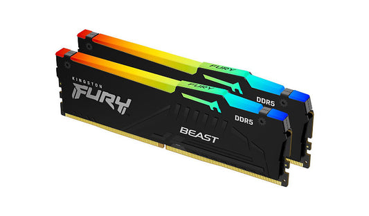 Kingston FURY Beast RGB 32GB (2x16GB) DDR5-6000 CL30 Kit, EXPO and XMP