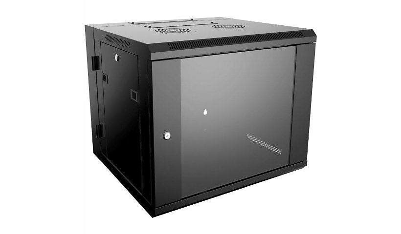 4XEM 4XRACK6UD 6U Wall Mount Rack Cabinet 24in Deep Glass Door 1 Year