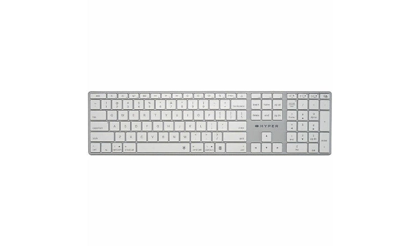 HyperSpace HS2310US Full Size Backlit Bluetooth Keyboard Silver 2 Year