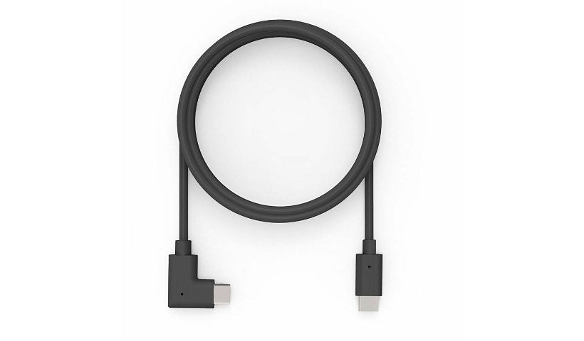 Compulocks 90-Degree USB-C to USB-C Charging Cable, Right Angle, Black, 10 ft