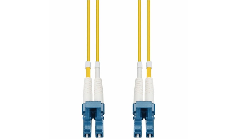 Proline PRO-LC-LC-0-15M9SMF 0.15m (0.5ft) LC to LC OS2 Single Mode Duplex Fiber Patch Cable, 9/125, OFNR Riser, Yellow