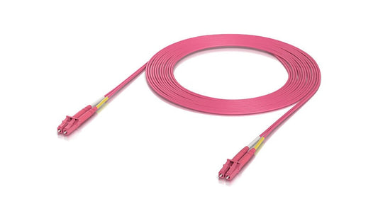 Ubiquiti UniFi 3m (10ft) LC/UPC to LC/UPC OM4 Multimode Duplex Fiber Patch Cable, LSZH, Rose, UACC-OFC-M2-LULU-3M