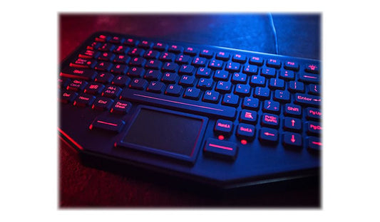 iKey SB-87-TP-M-USB-P Slim Keyboard Touchpad Red Backlit VESA Mount