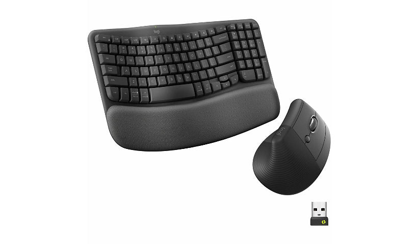 Logitech Wave Keys and Lift Vertical Mouse Ergonomic Wireless Combo 1 Year