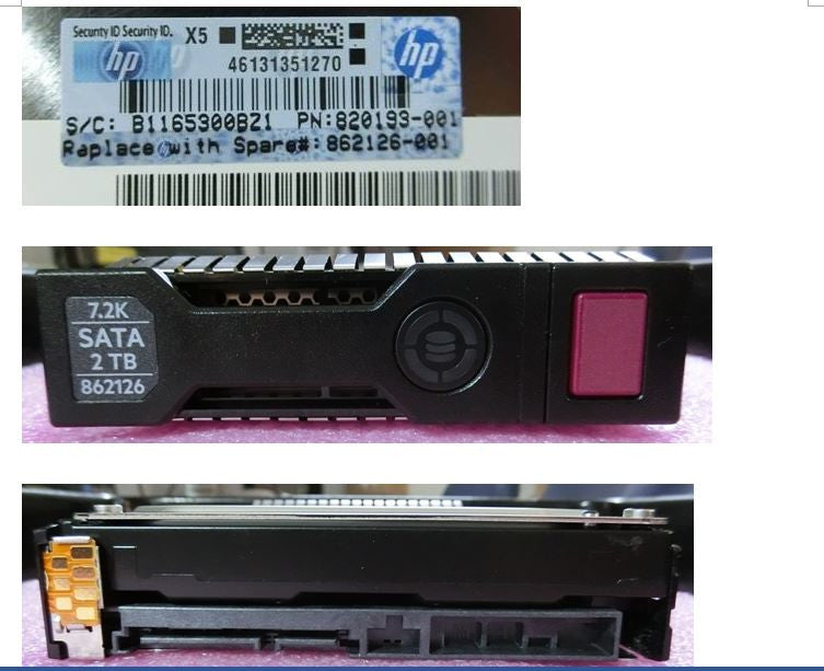 HPE 818363-001-SC 2TB 7.2K RPM 3.5in LFF 6G SATA SC Midline HDD for Gen9 Gen10