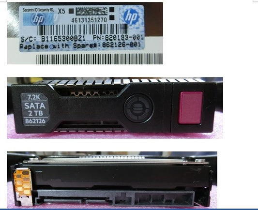 HPE 818363-001-SC 2TB 7.2K RPM 3.5in LFF 6G SATA SC Midline HDD for Gen9 Gen10
