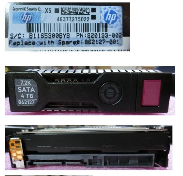 HPE 861678-B21 4TB 7.2K RPM 3.5in LFF 6G SATA SC Midline HDD for Gen8 Gen9 Gen10