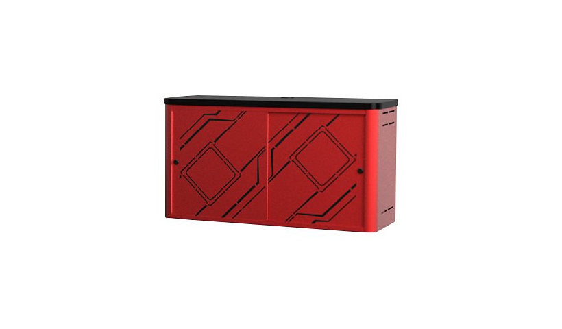 Spectrum Console Gaming Hub Cabinet, 3 Consoles, Black/Navajo Red