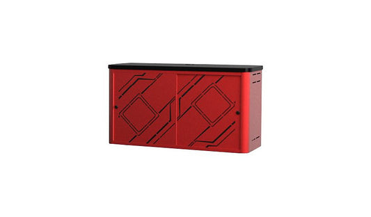 Spectrum Console Gaming Hub Cabinet, 3 Consoles, Black/Navajo Red