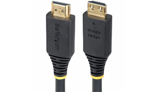 StarTech.com HDMI2-CABLE-GRIP-30C High Speed HDMI 2.0 Cable 1 ft 4K 60Hz 18Gbps