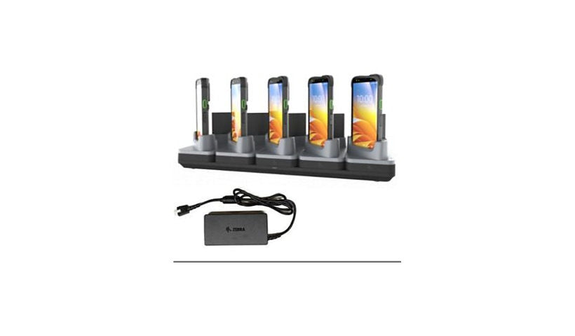 Zebra 5-Device + 5-Battery Cradle Kit for Booted TC5A, CRD-TC5AB-5SC5D5B-1