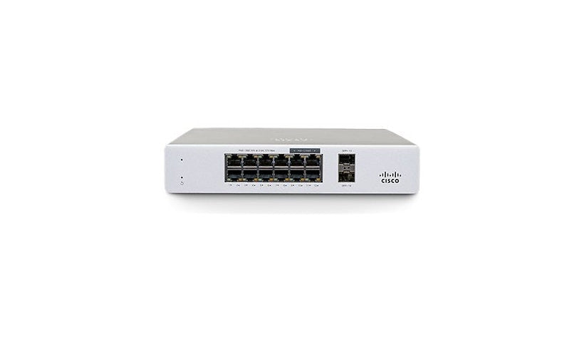 Cisco Meraki MS130-12X 12-Port PoE+ Switch, 4x 2.5GbE, 2x 10G SFP+, 240W