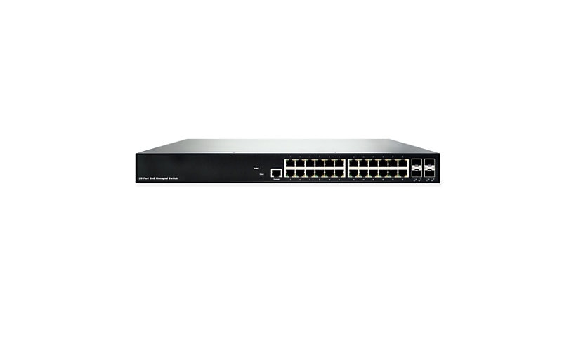 Black Box LGB5028A-R3 24-Port Gigabit L2+ Managed Switch, 4x SFP+, TAA
